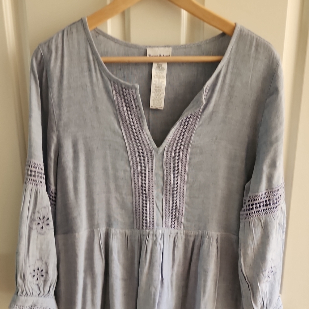 Women's Light Blue Embroidered Dress